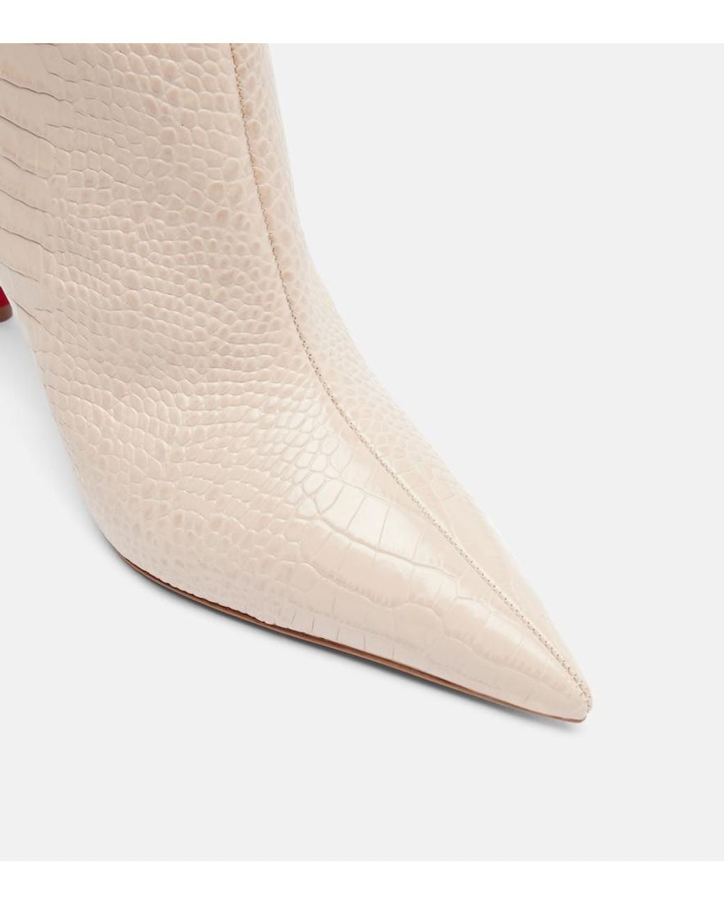 Christian Louboutin Natural Miss Z 80 Croc-Effect Leather Ankle Boots