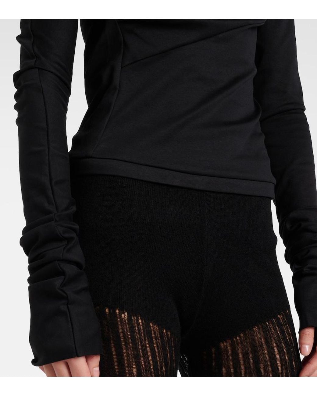 DIDU Black Gathered Cotton Top