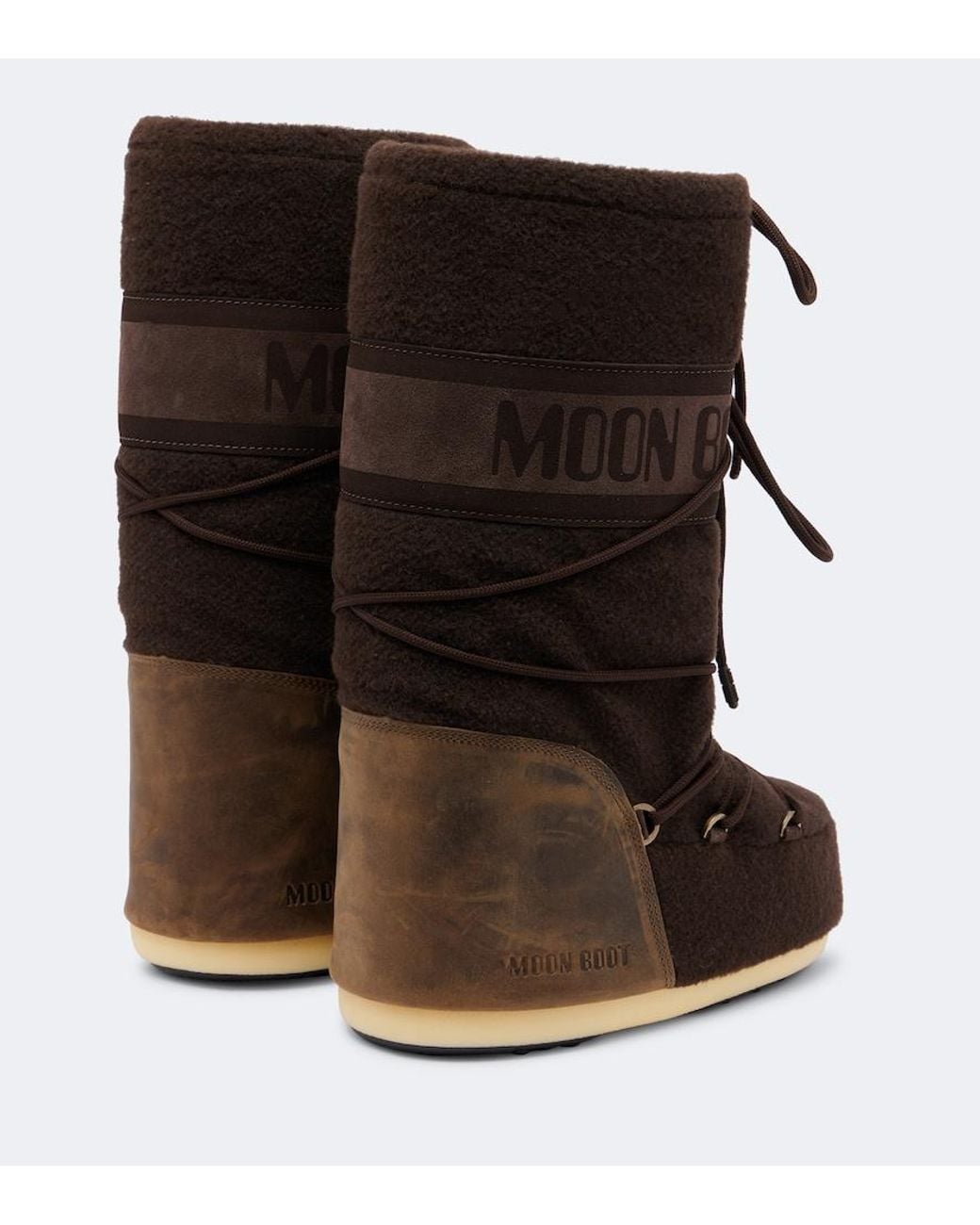 Moon Boot Black Icon Leather-Trimmed Snow Boots