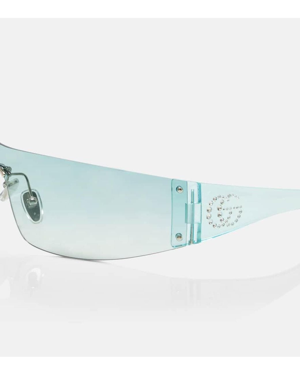 Gucci Blue Leonie Interlocking G Mask Sunglasses