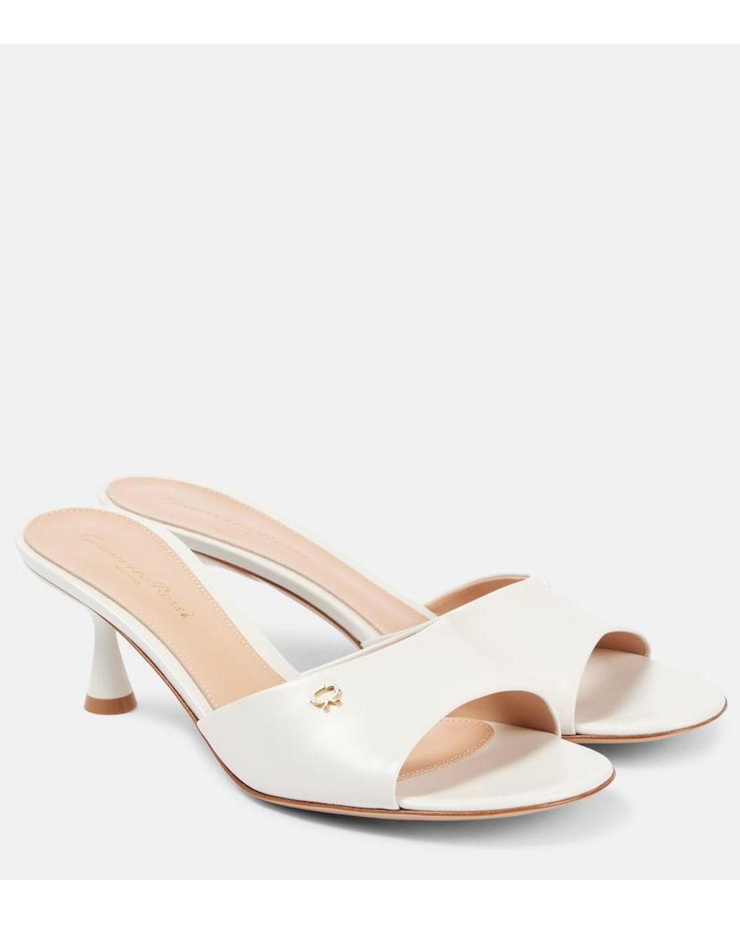 Gianvito Rossi Natural 55 Leather Mules