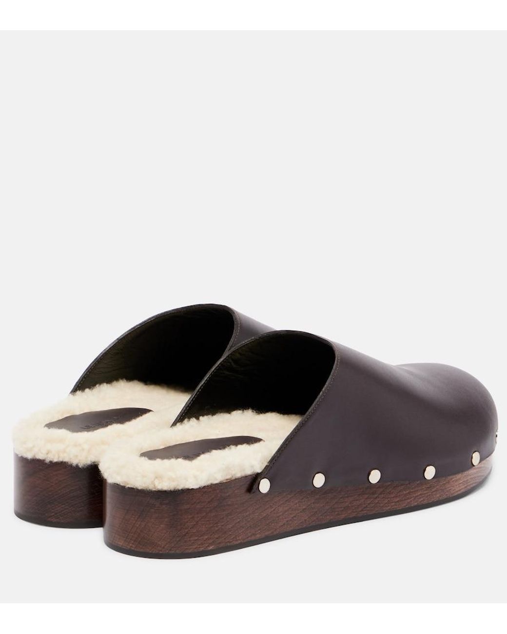 Le Monde Beryl Brown Agnes Studded Leather Mules