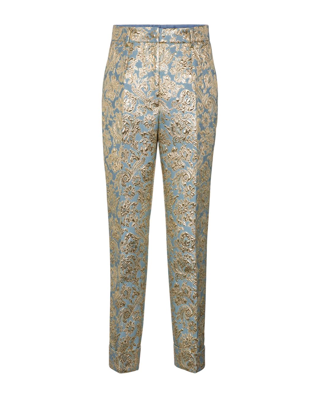 Pantalon Homme Dolce & Gabbana En Jacquard Floral Doré, Taille XL (IT52) - Neuf Avec étiquettes