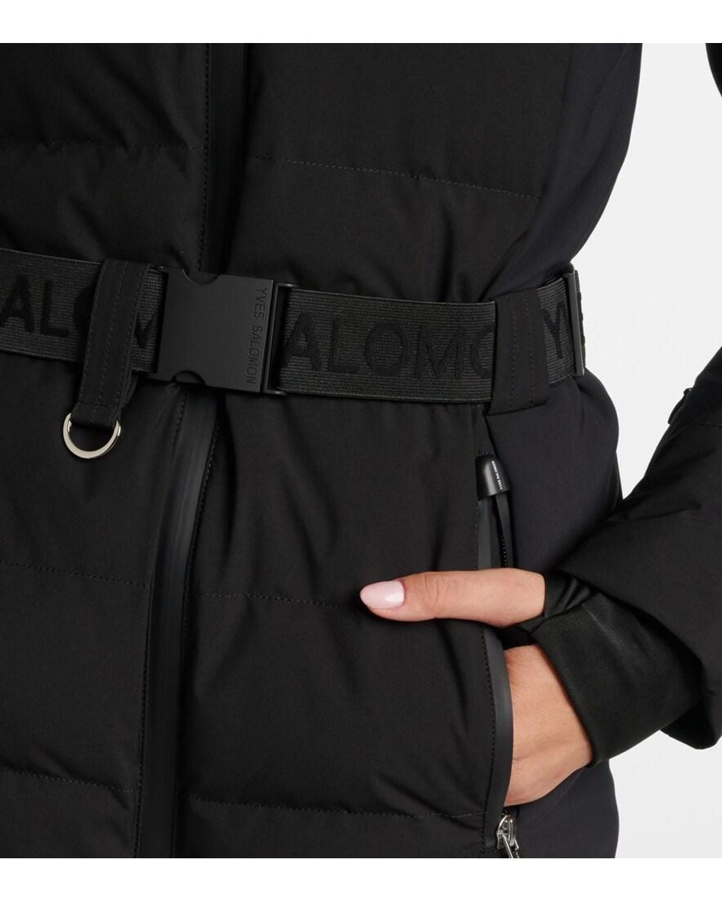 Yves Salomon Black Doudoune 64Cm Ski Jacket