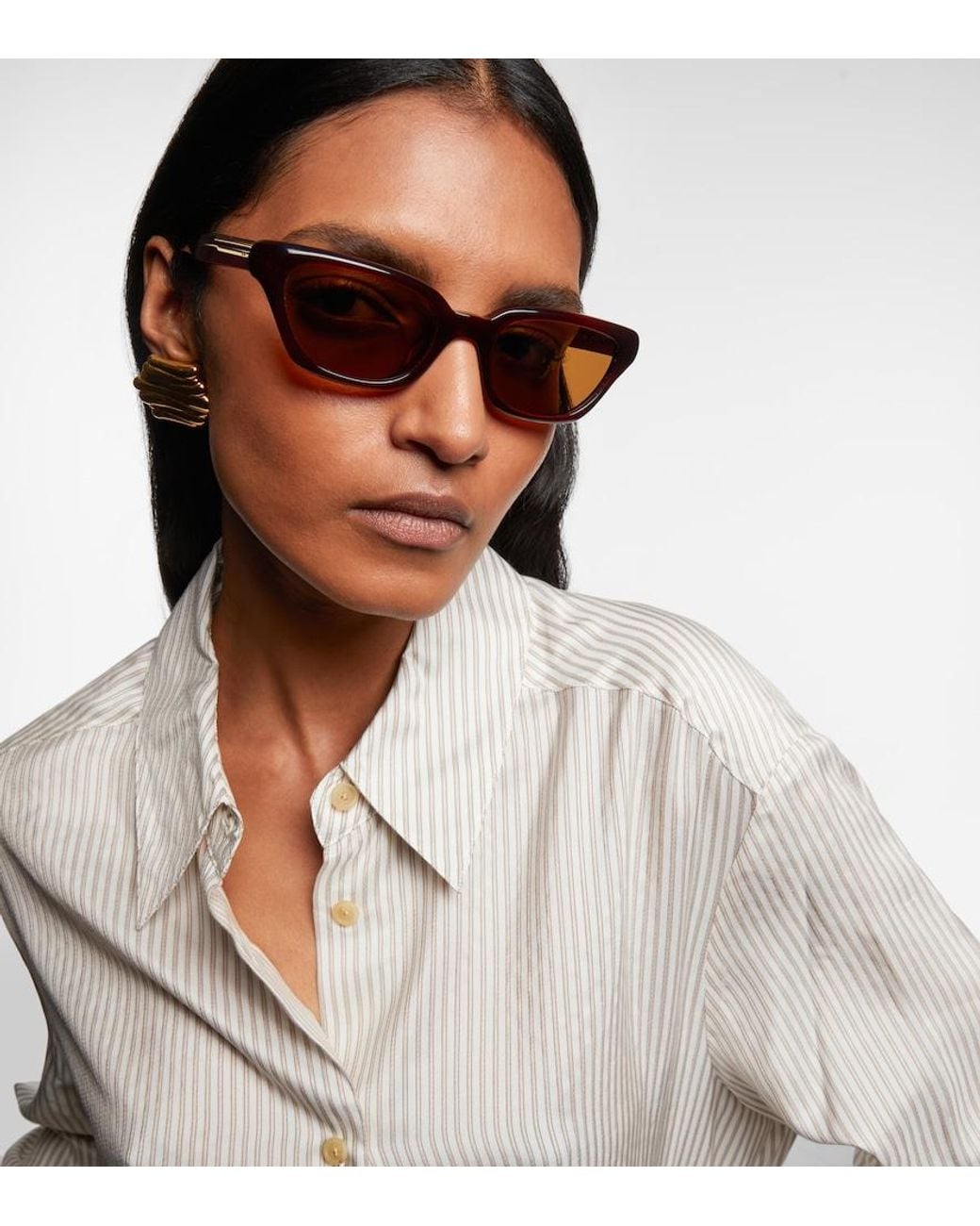 KHAITE X Oliver Peoples 1983C Cat-Eye Sunglasses in Brown | Lyst