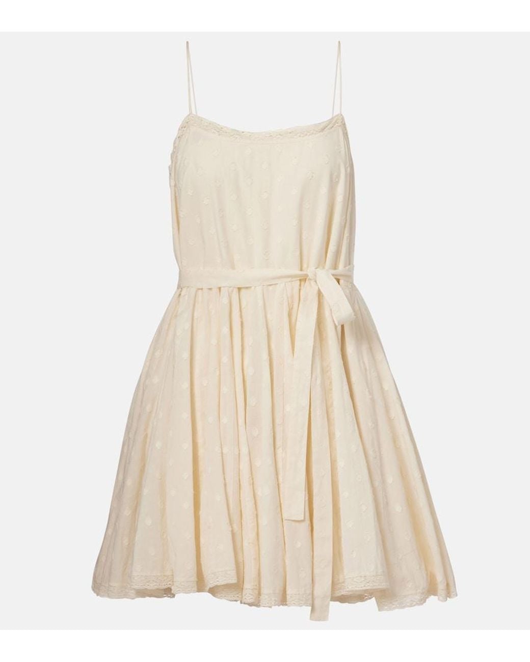 Ulla Johnson Natural Beatriz Cotton Dobby Minidress