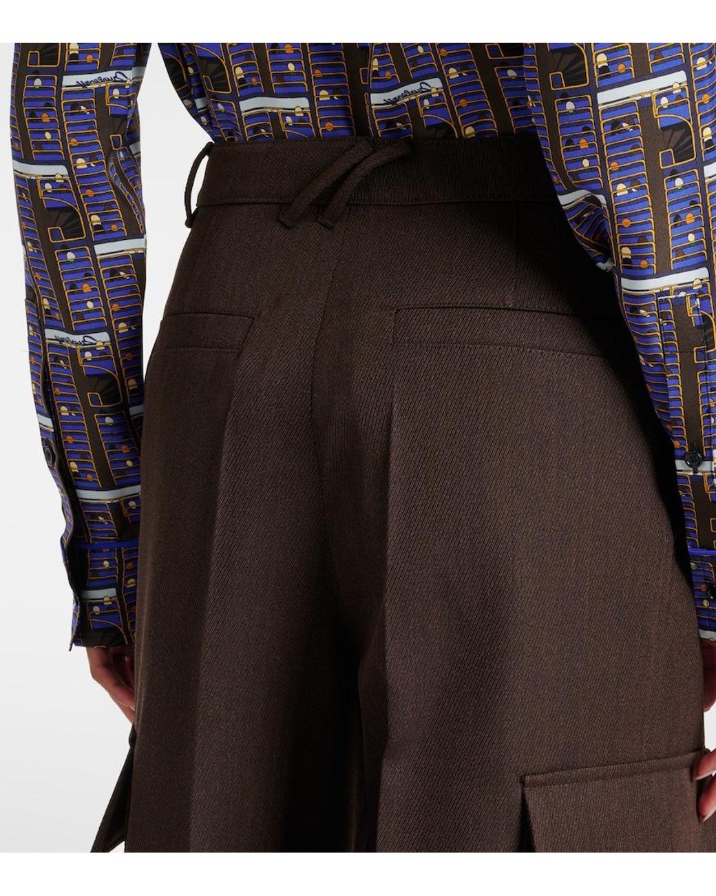 Burberry Brown Wool Cargo Pants