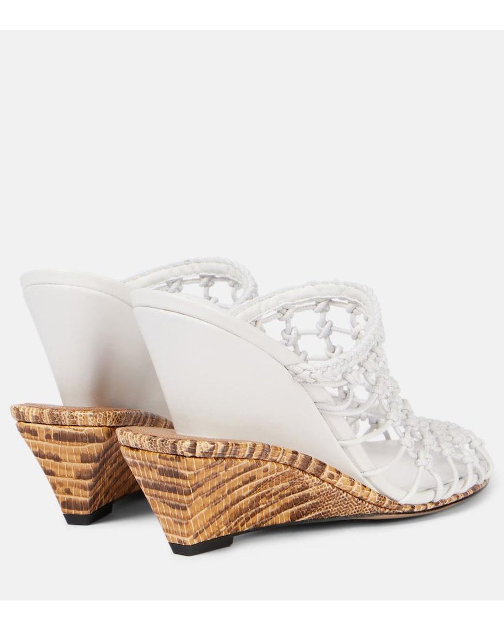Jacquemus White Doubles Netted Wedge Sandals