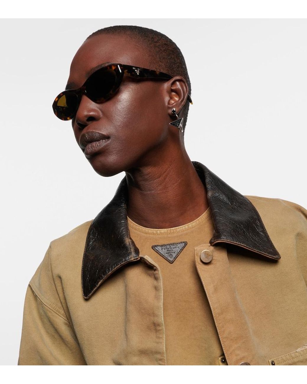 Prada Brown Cat-Eye-Sonnenbrille Symbole