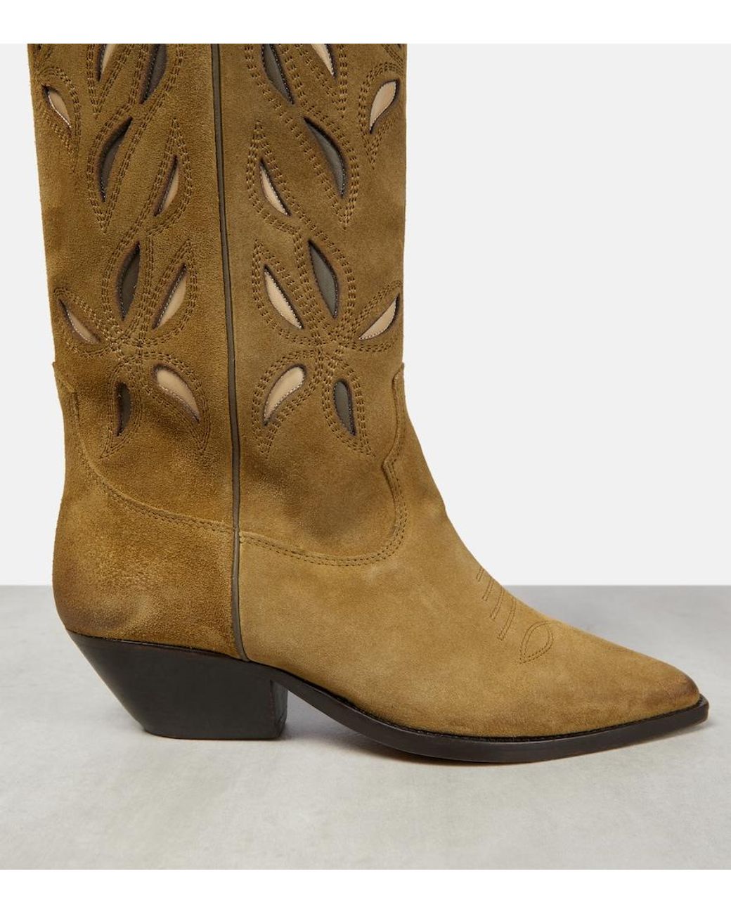 Isabel Marant Brown Denvee Suede Knee-High Cowboy Boots