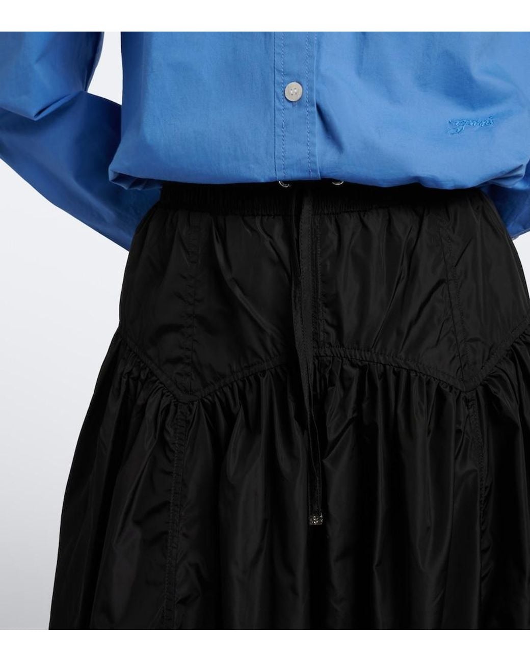 Ganni Black Ruffled Balloon Pants