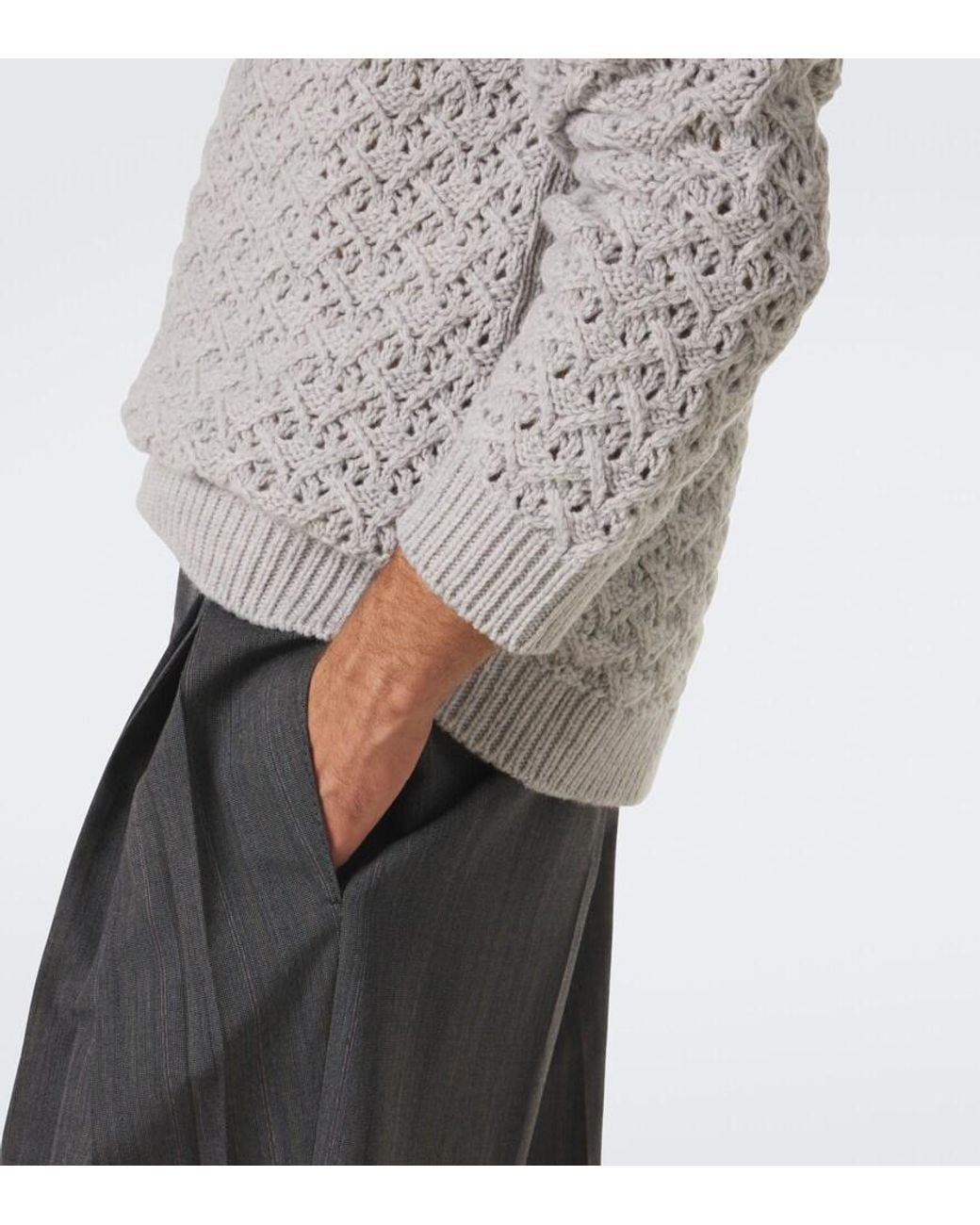 Valentino Garavani Gray Wool And Cashmere Sweater for men