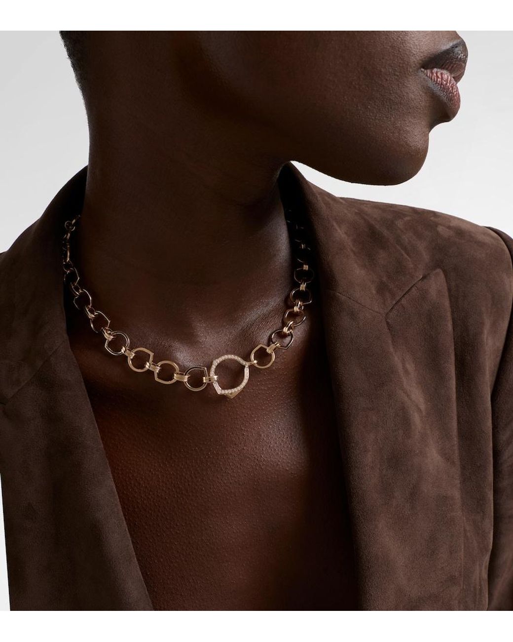 Repossi Metallic Antifer 18Kt Rose Necklace With Diamonds