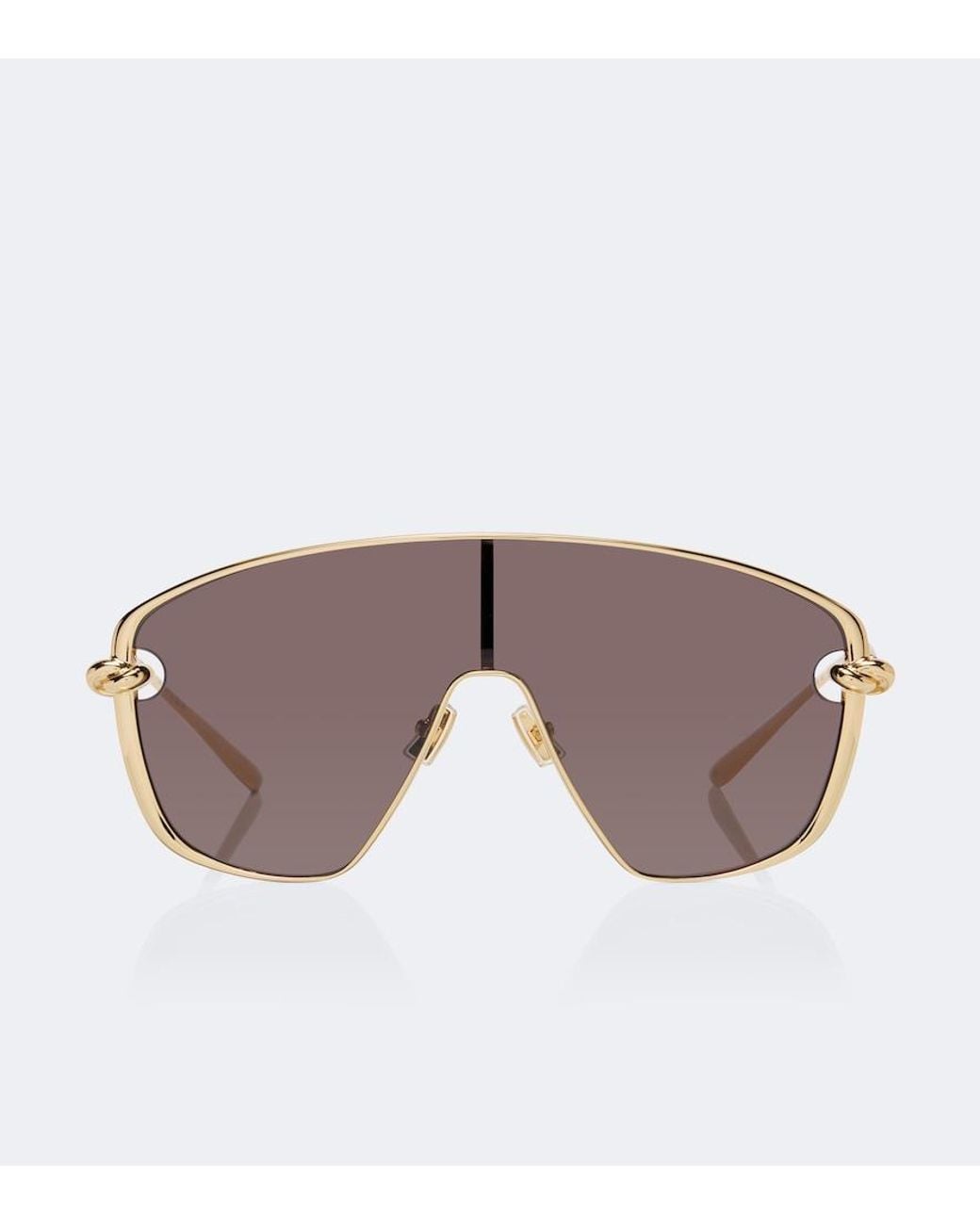 Bottega Veneta Brown Knot Shield Sunglasses