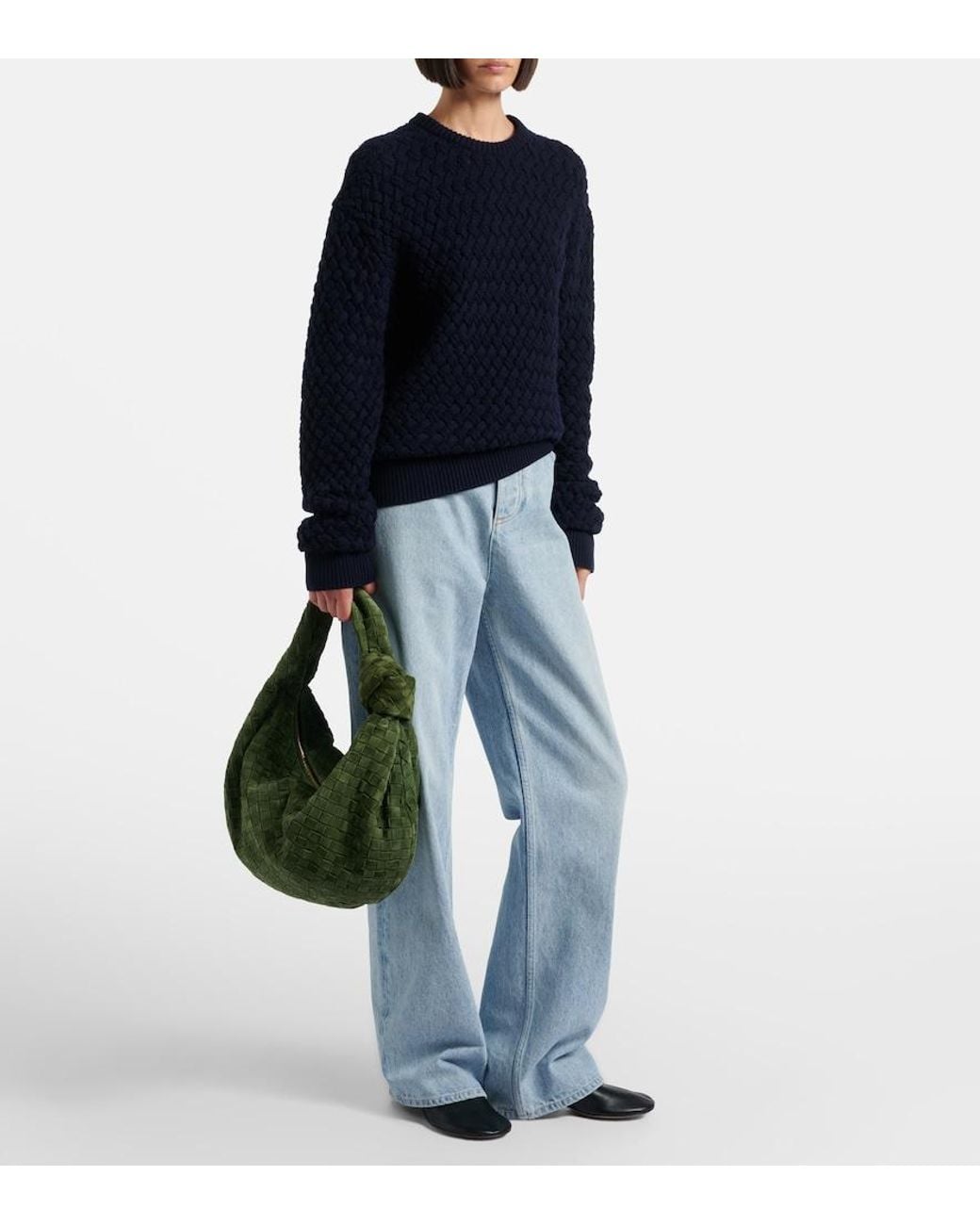 Bottega Veneta Green Jodie Small Suede Shoulder Bag