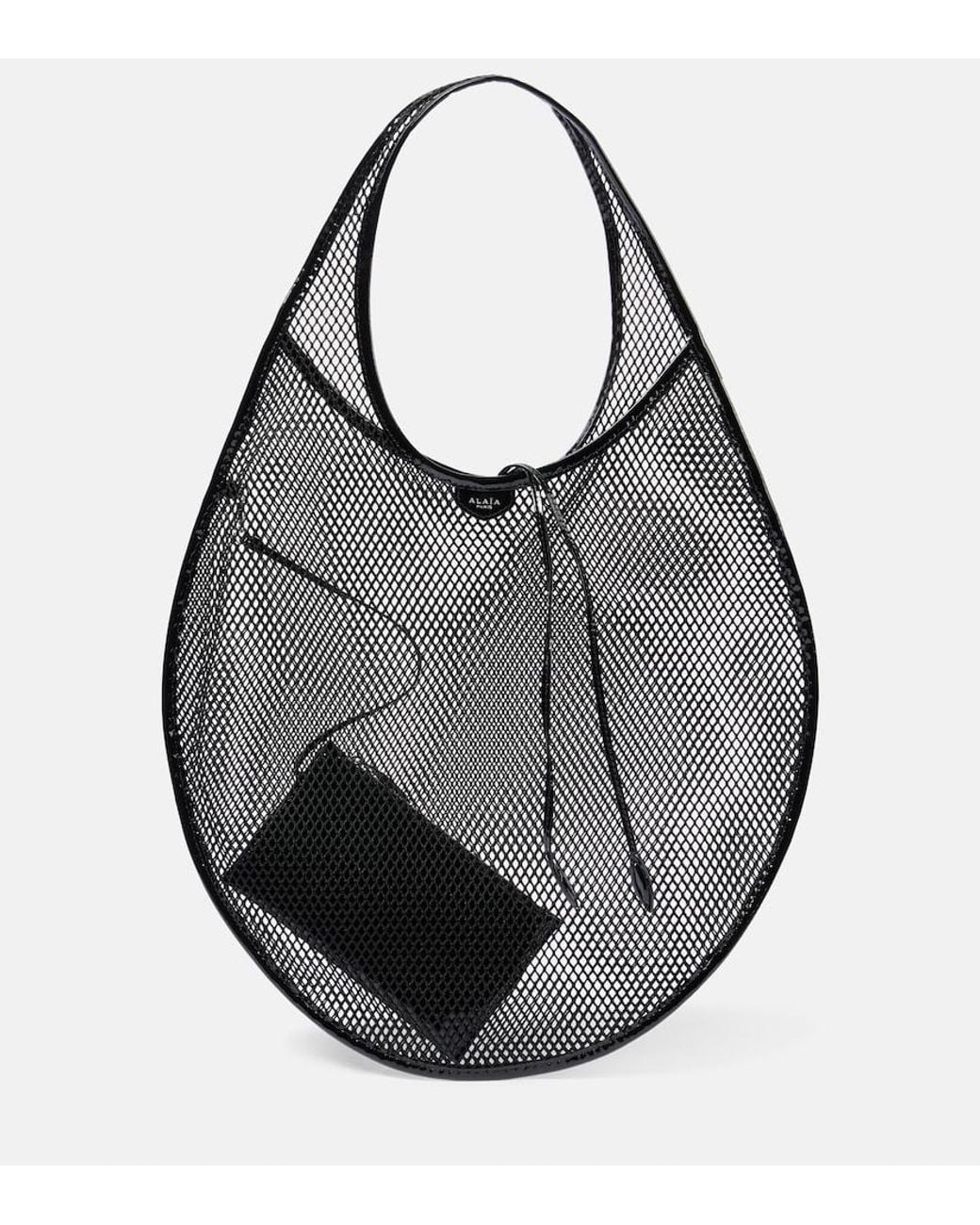 Alaïa Gray One Piece Xl Fishnet Shoulder Bag