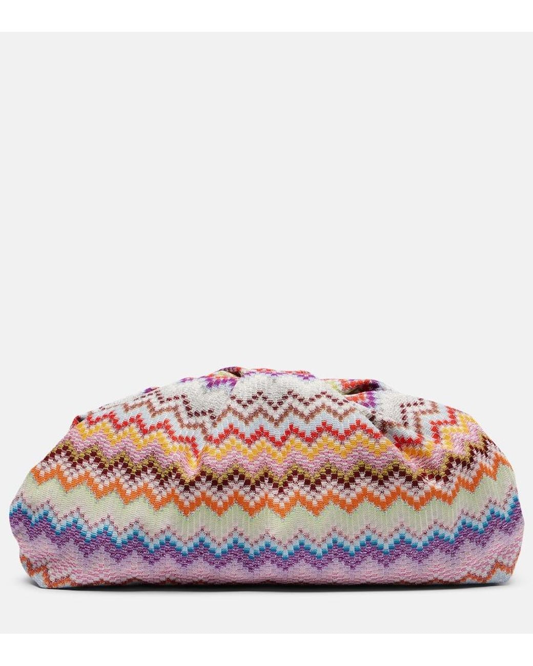 Missoni Pink Zigzag Large Jacquard Clutch