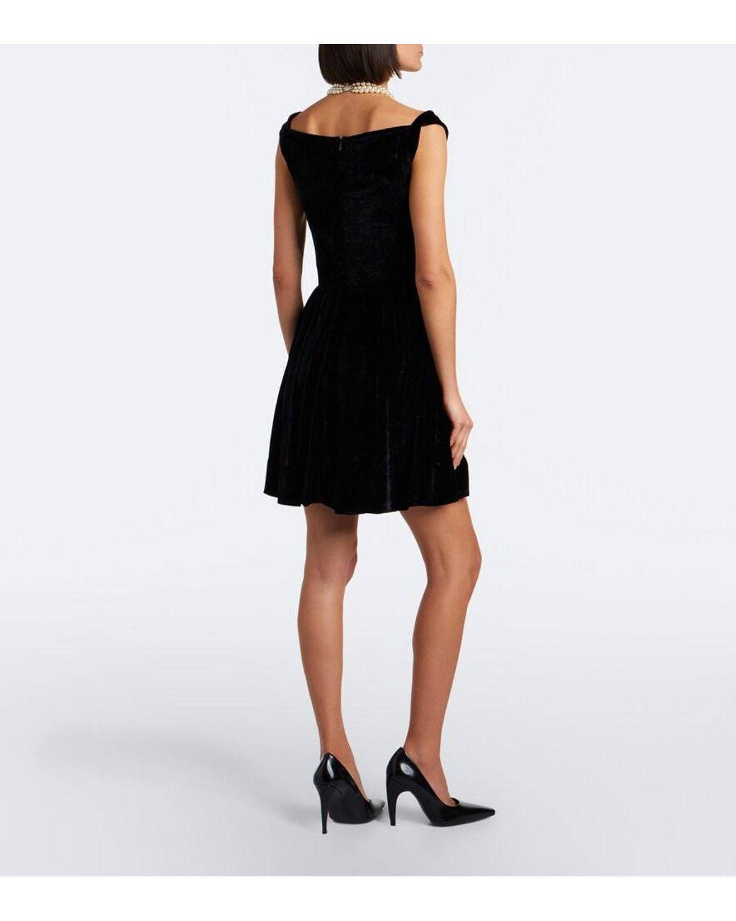 Vivienne Westwood Black Sunday Draped Velvet Minidress