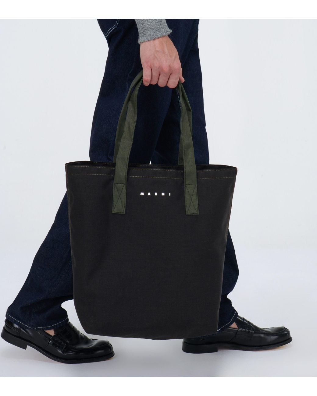 Marni Canvas Tote Bag With Logo in Black for Men Lyst