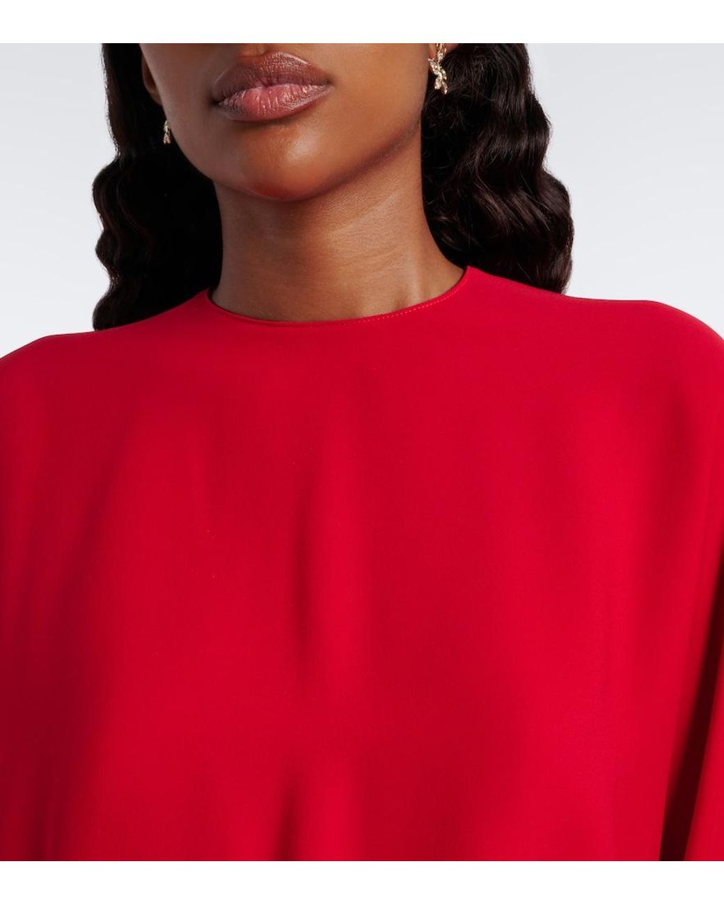 Valentino Garavani Red Silk Georgette Blouse
