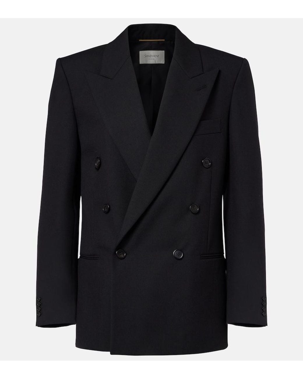 Saint Laurent Black Double-Breasted Wool Blazer