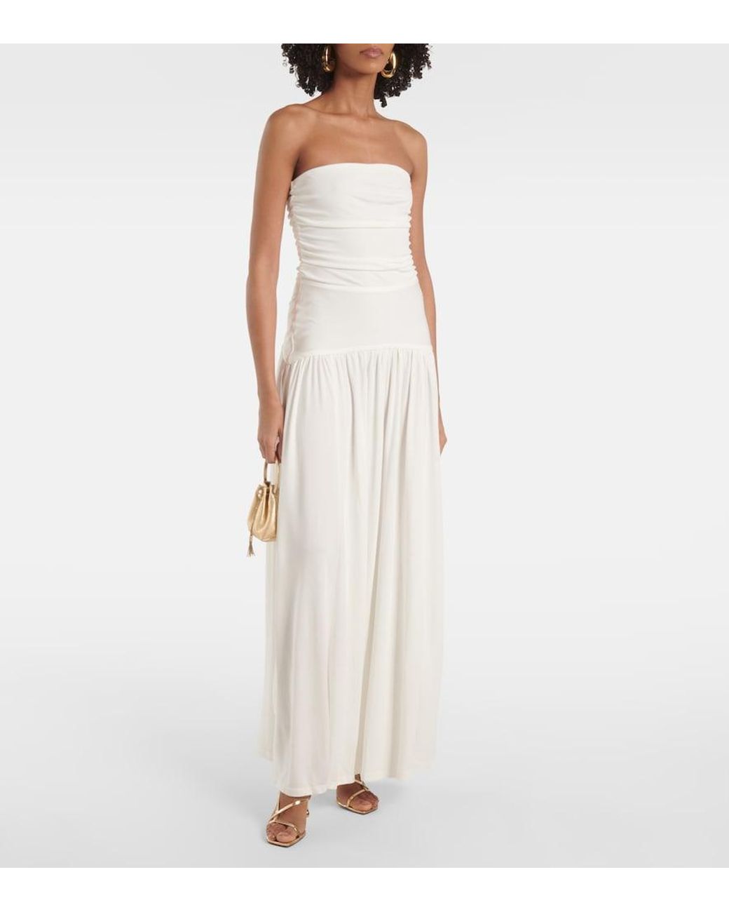 Staud White Mariana Jersey Corset Dress
