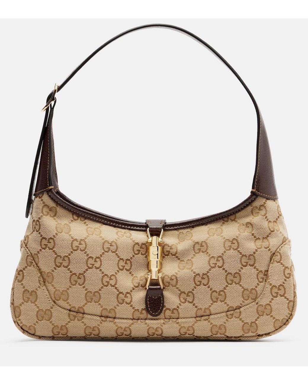 Gucci Brown Jackie Slim Medium Gg Canvas Shoulder Bag