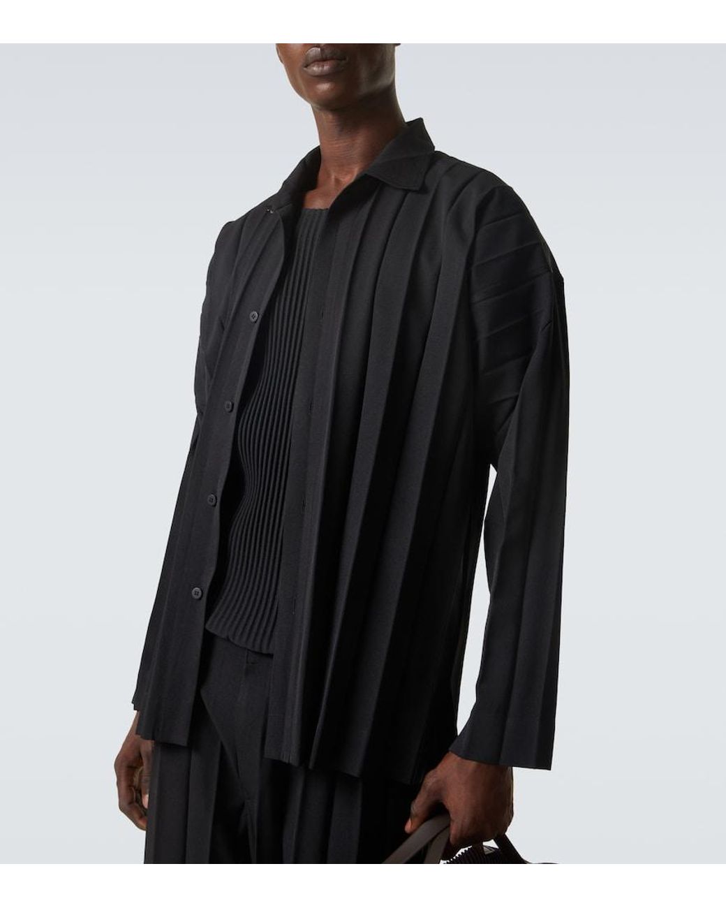 Homme Plissé Issey Miyake Black Edge Ensemble Pleated Shirt for men