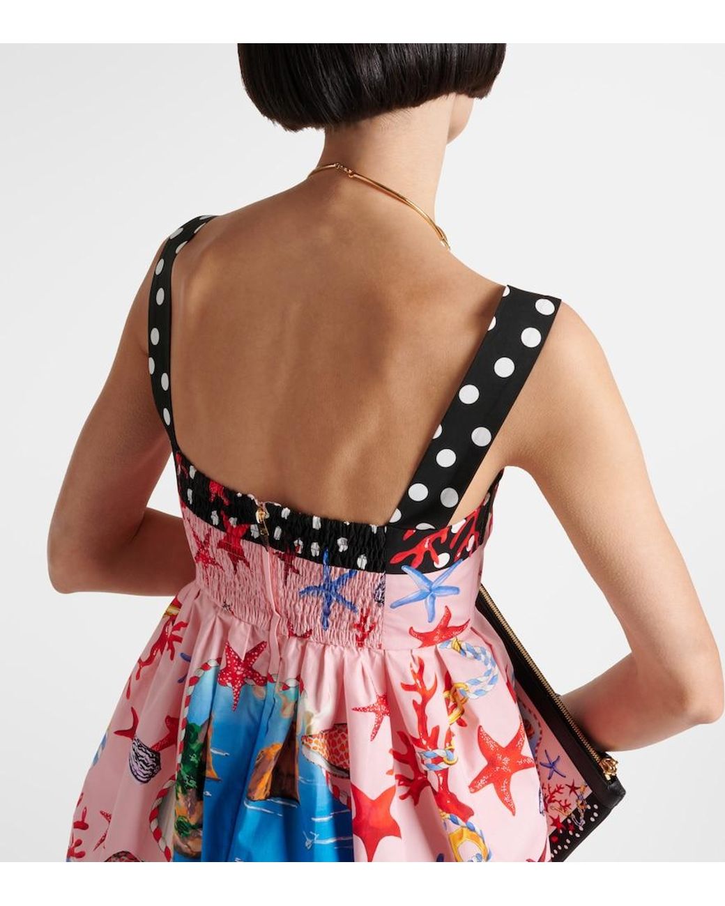 Dolce & Gabbana Red Capri Printed Cotton Minidress