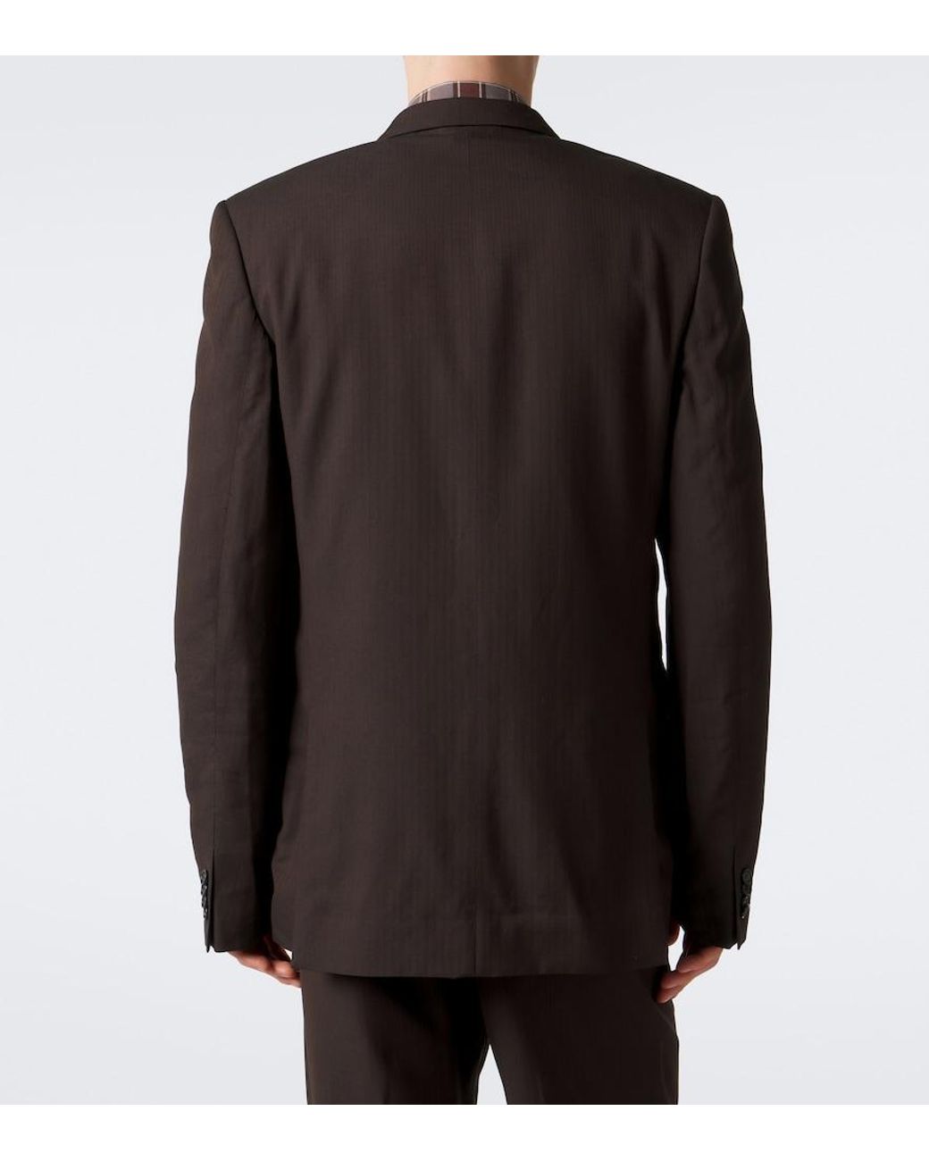 Acne Black Pinstripe Double-Breasted Blazer for men