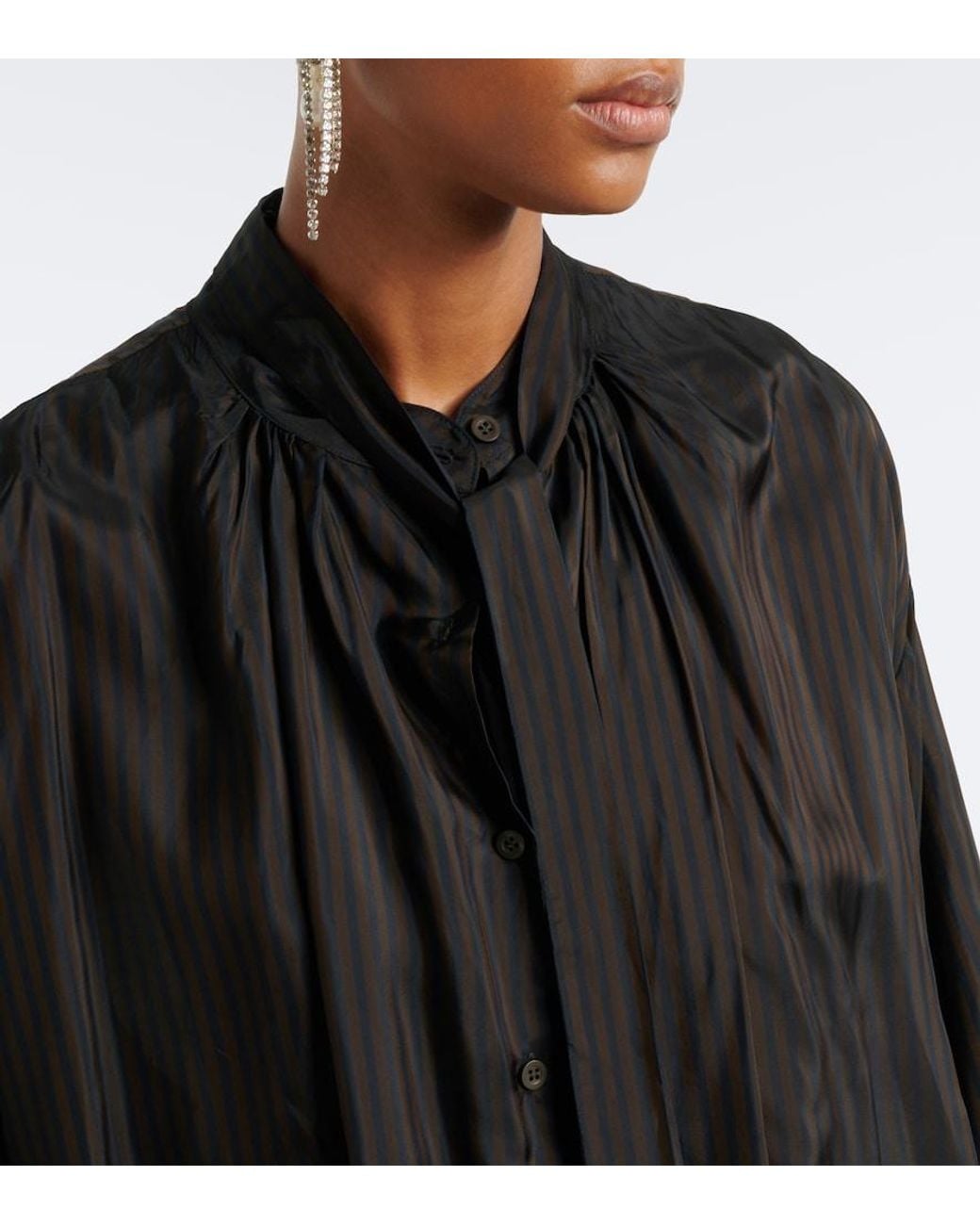 Dries Van Noten Black Striped Midi Dress