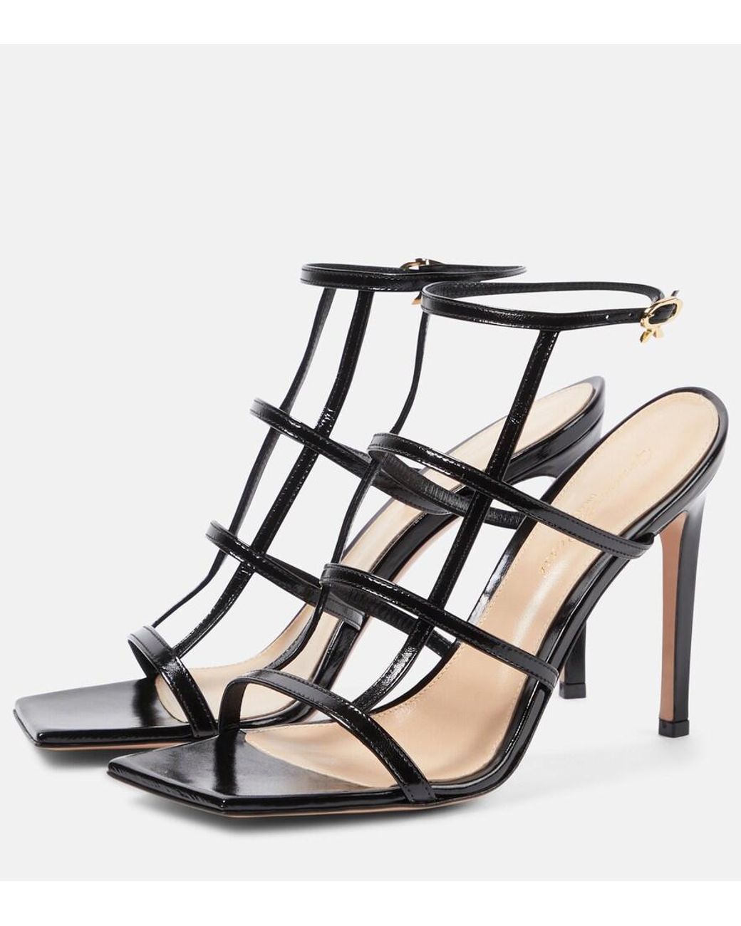 Gianvito Rossi Black Mondry 95 Leather Sandals