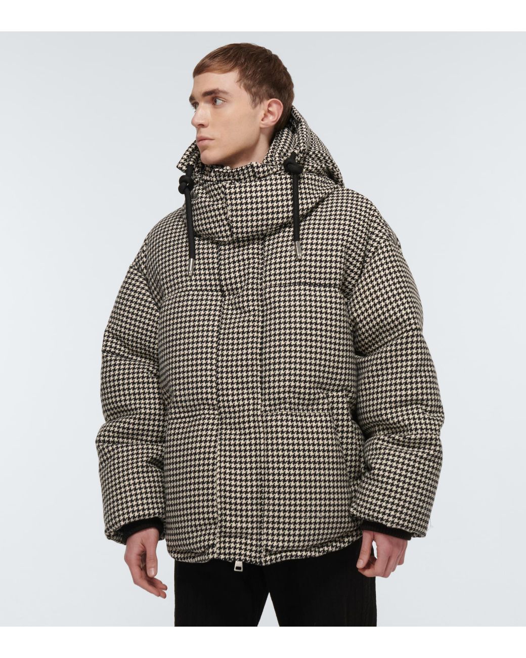 Ami Paris Houndstooth Down Jacket for Men | Lyst