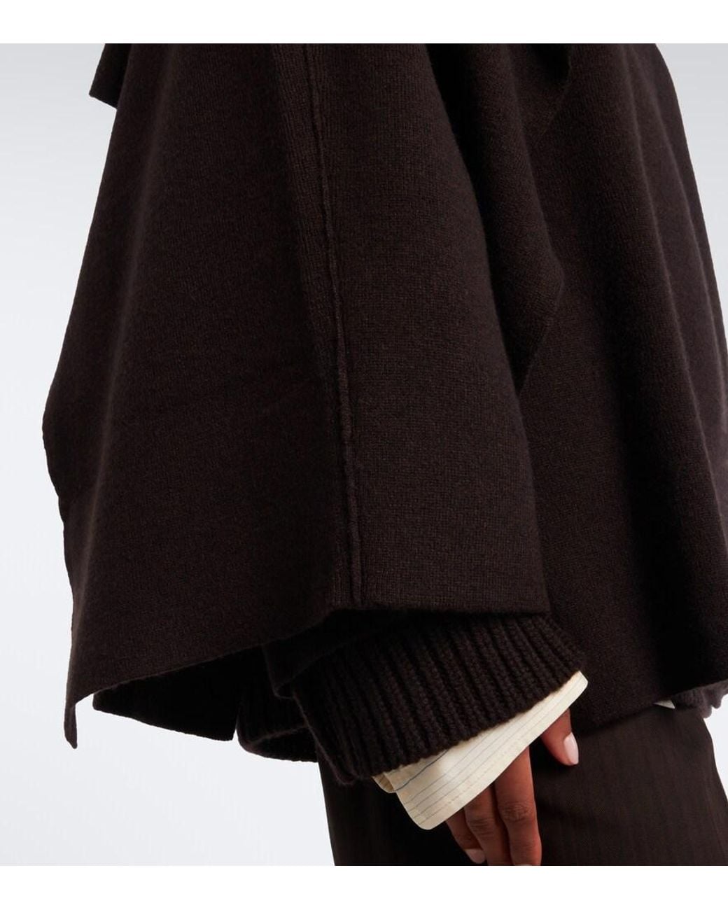 Lisa Yang Black Nessa Scarf-Detail Cashmere Cardigan