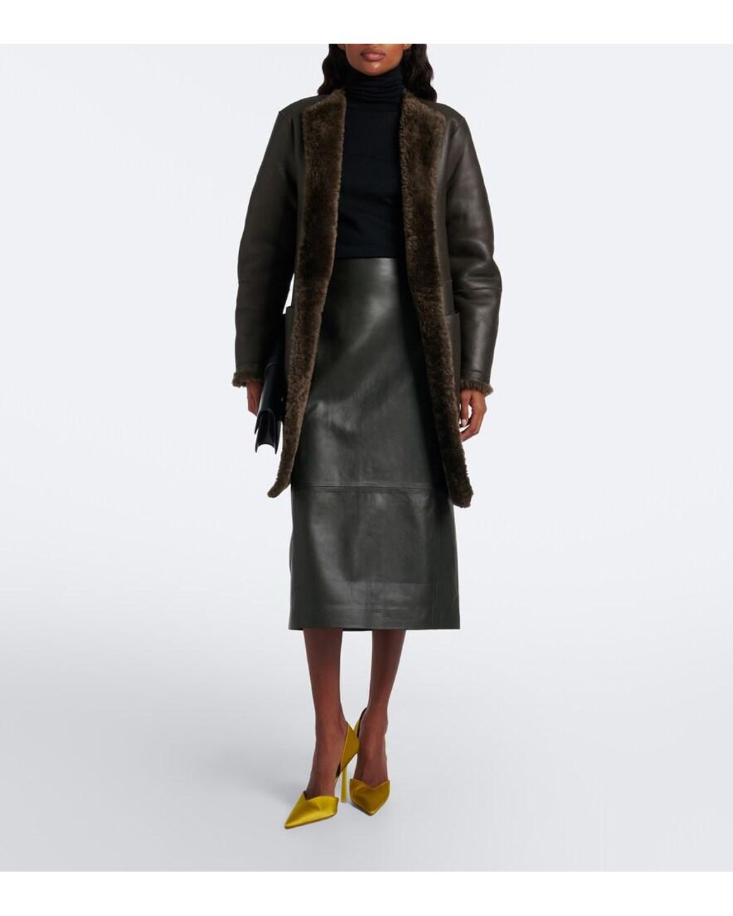 Vince Black Reversible Shearling Coat