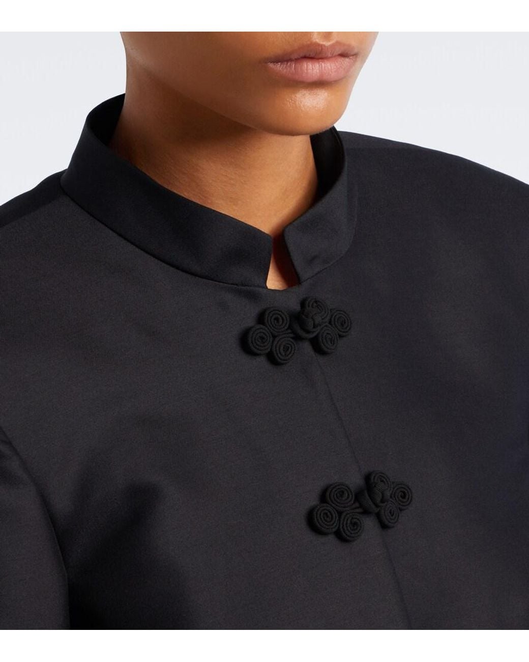 Rohe Black Wool And Silk Satin Jacket