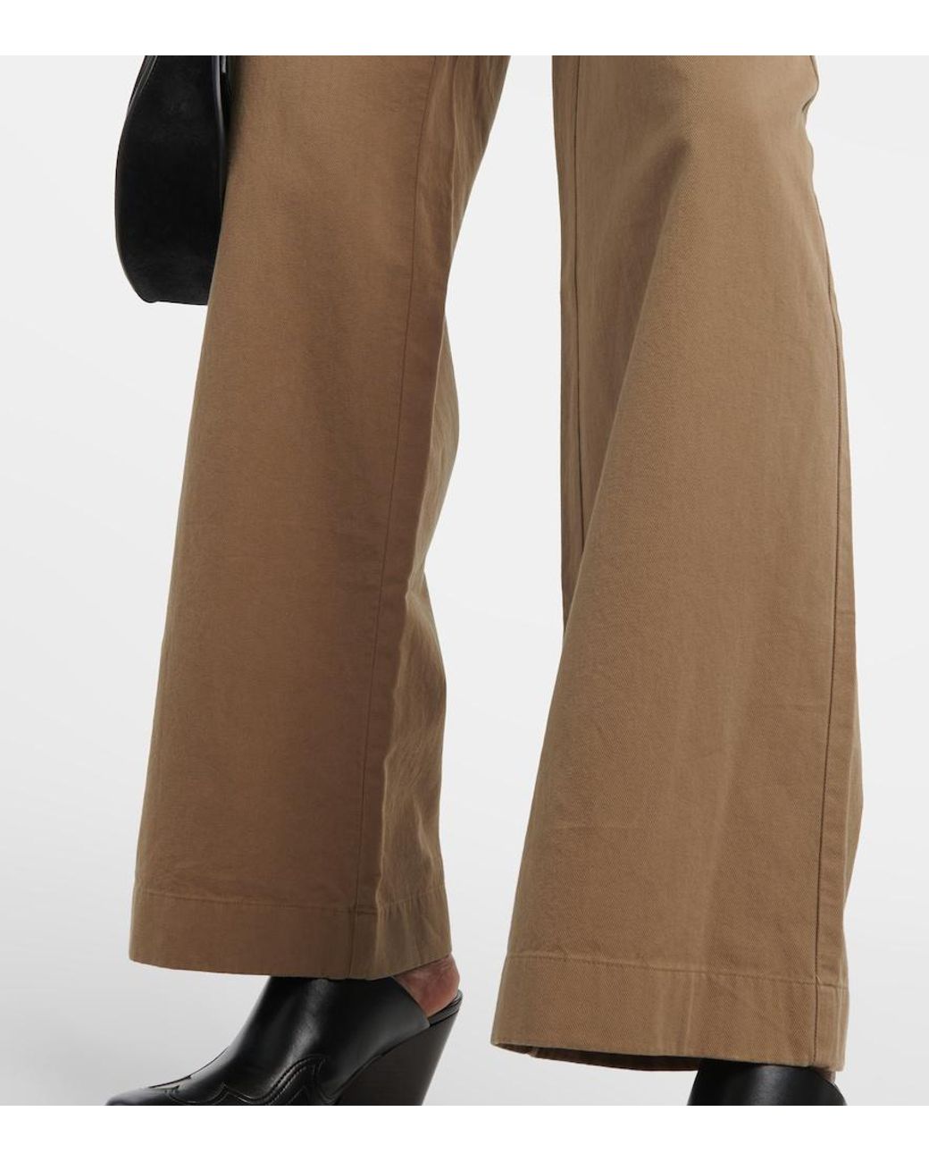 Vince Green High-Rise Cotton Twill Wide-Leg Pants