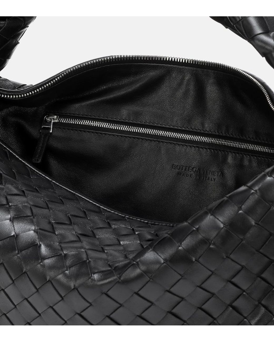 Bottega Veneta Black Jodie Small Intrecciato Leather Hobo Bag