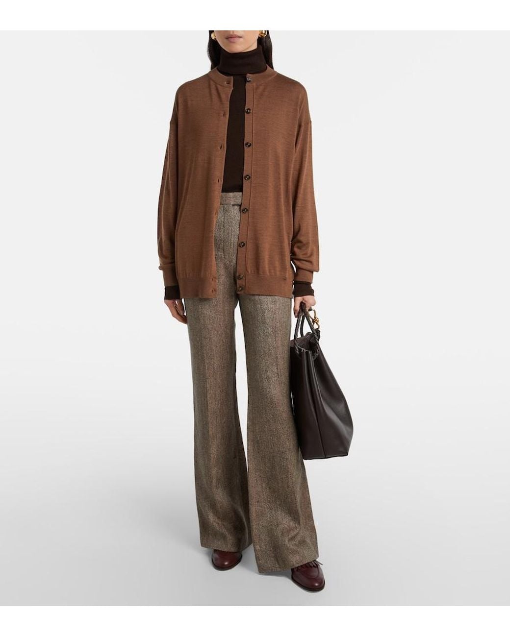 Tod's Brown Virgin Wool Cardigan