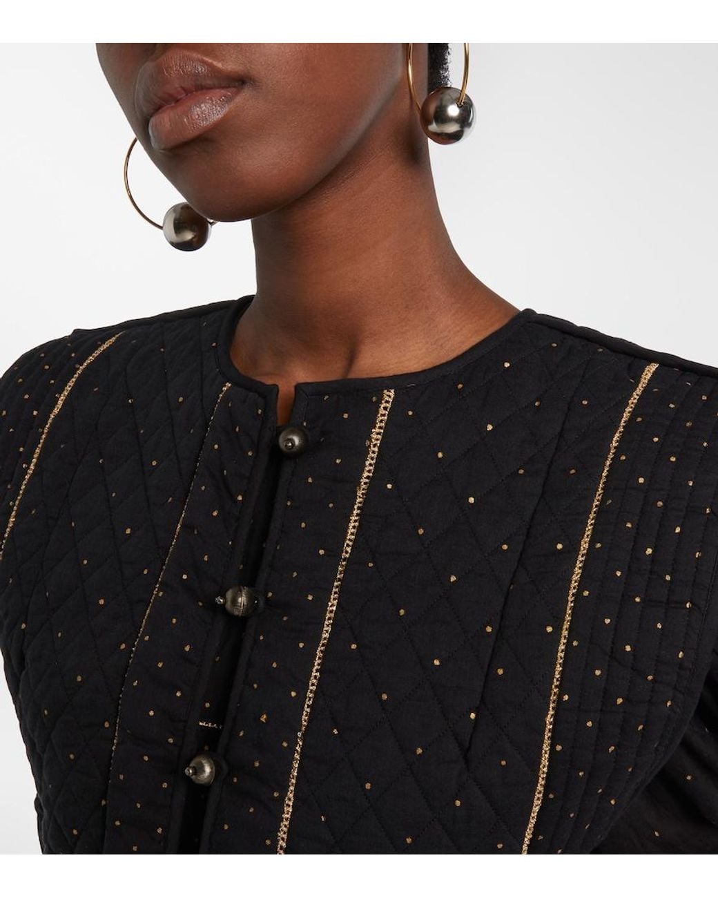 Isabel Marant Black Volana Embellished Cropped Cotton Vest