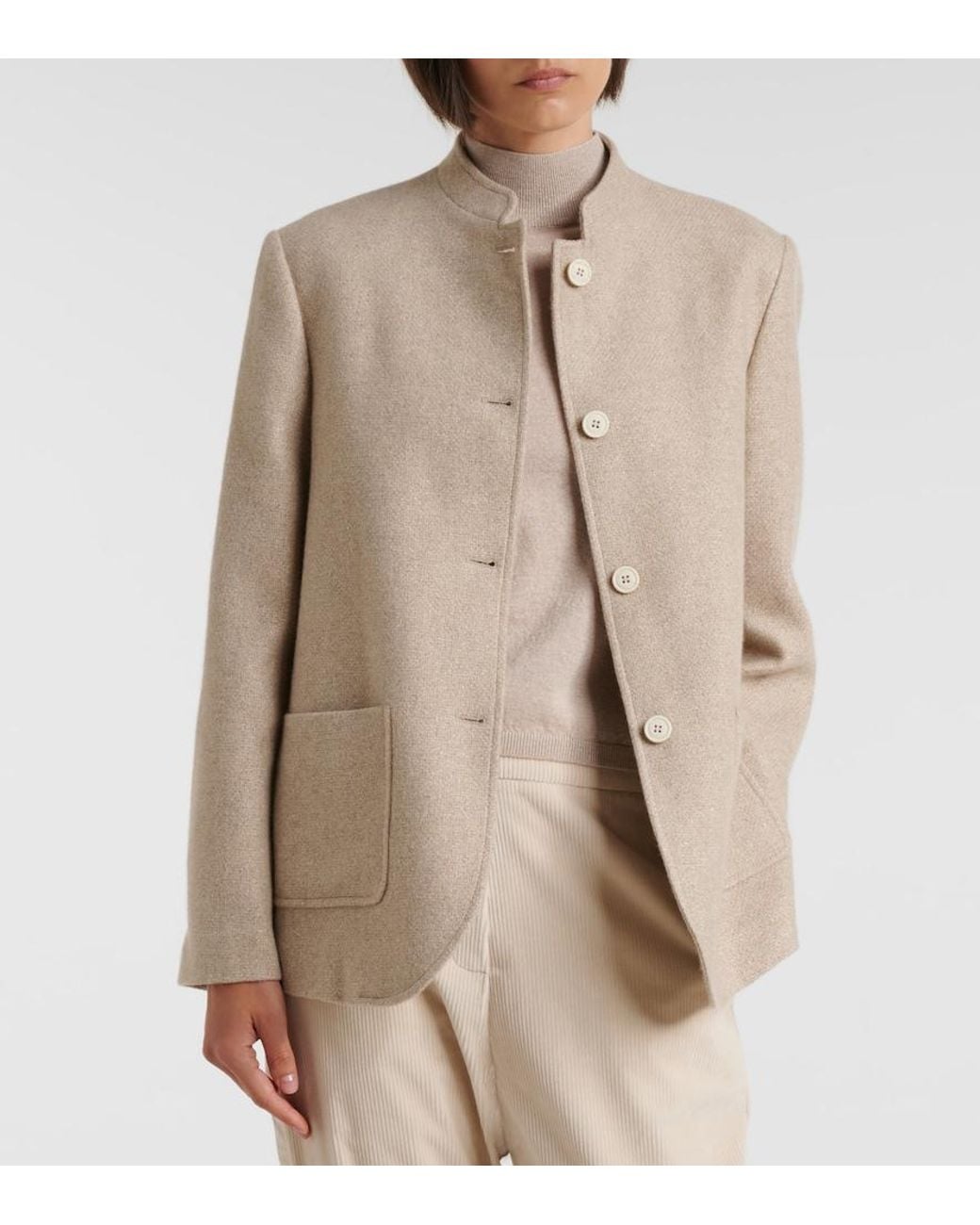 Eleventy Natural Cashmere And Silk Jacket