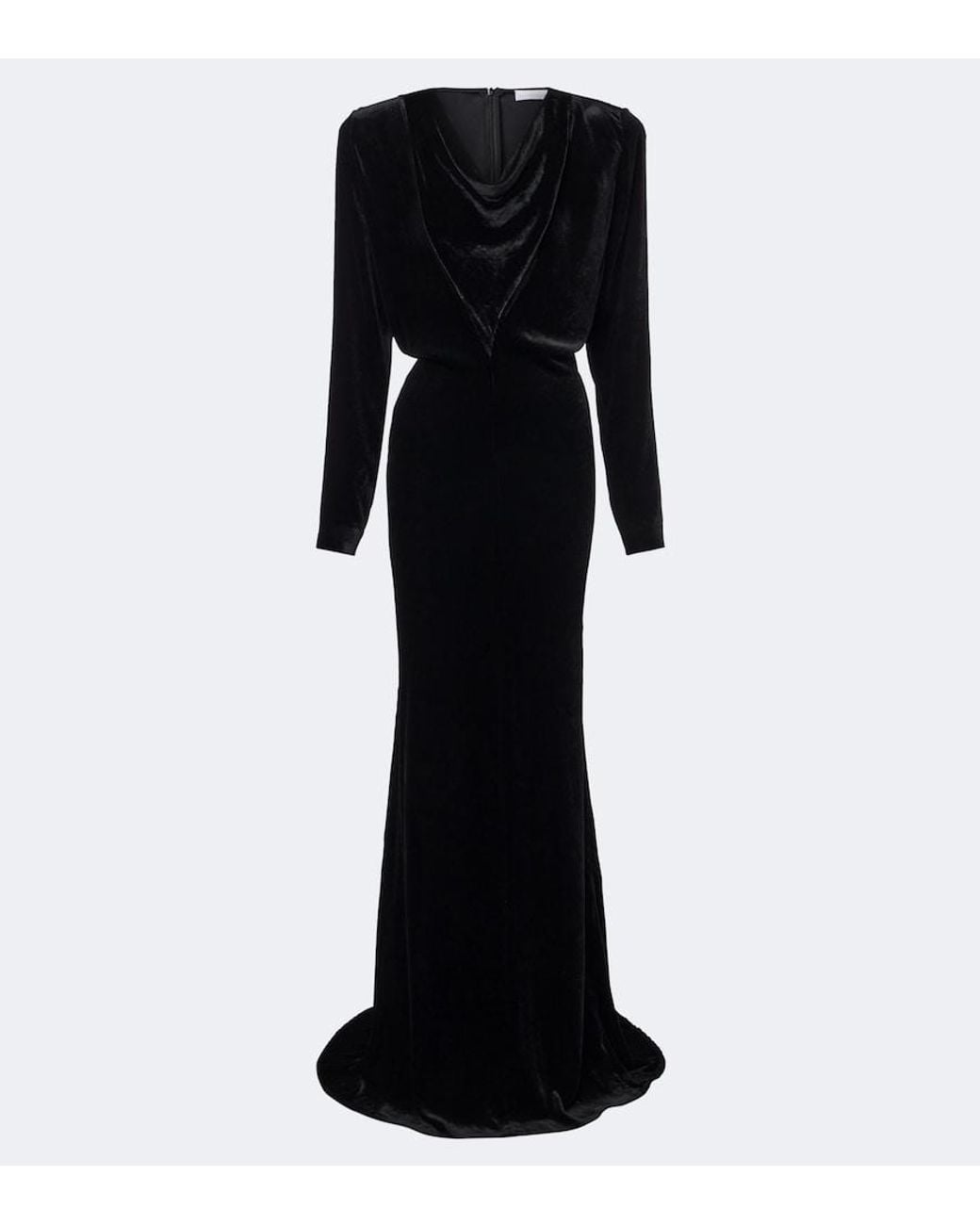 Stella McCartney Black Draped Velvet Gown