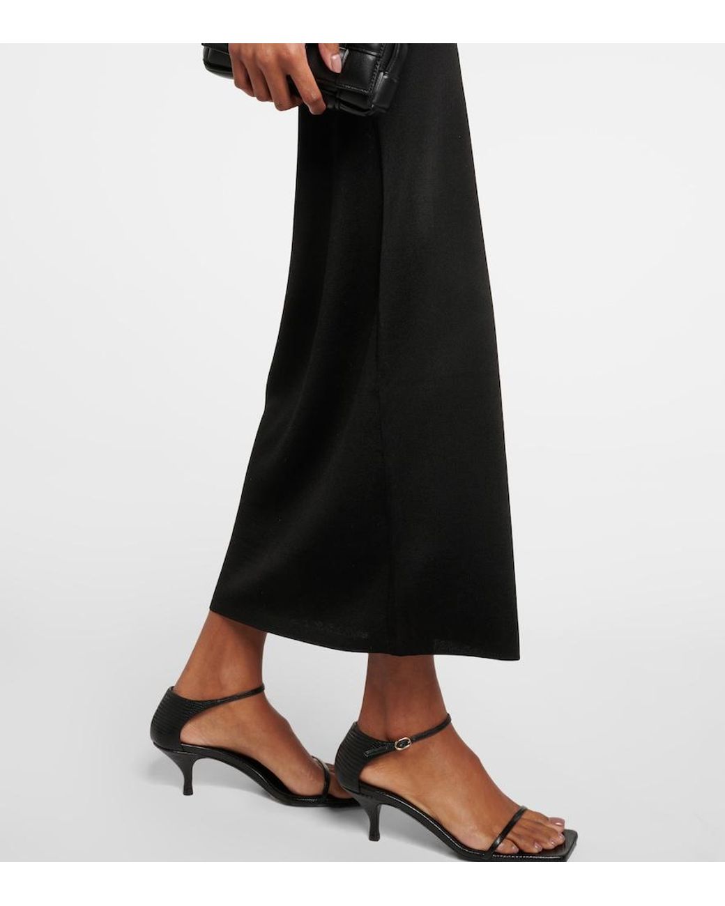 Totême Black Semi-Sheer Knitted Maxi Dress