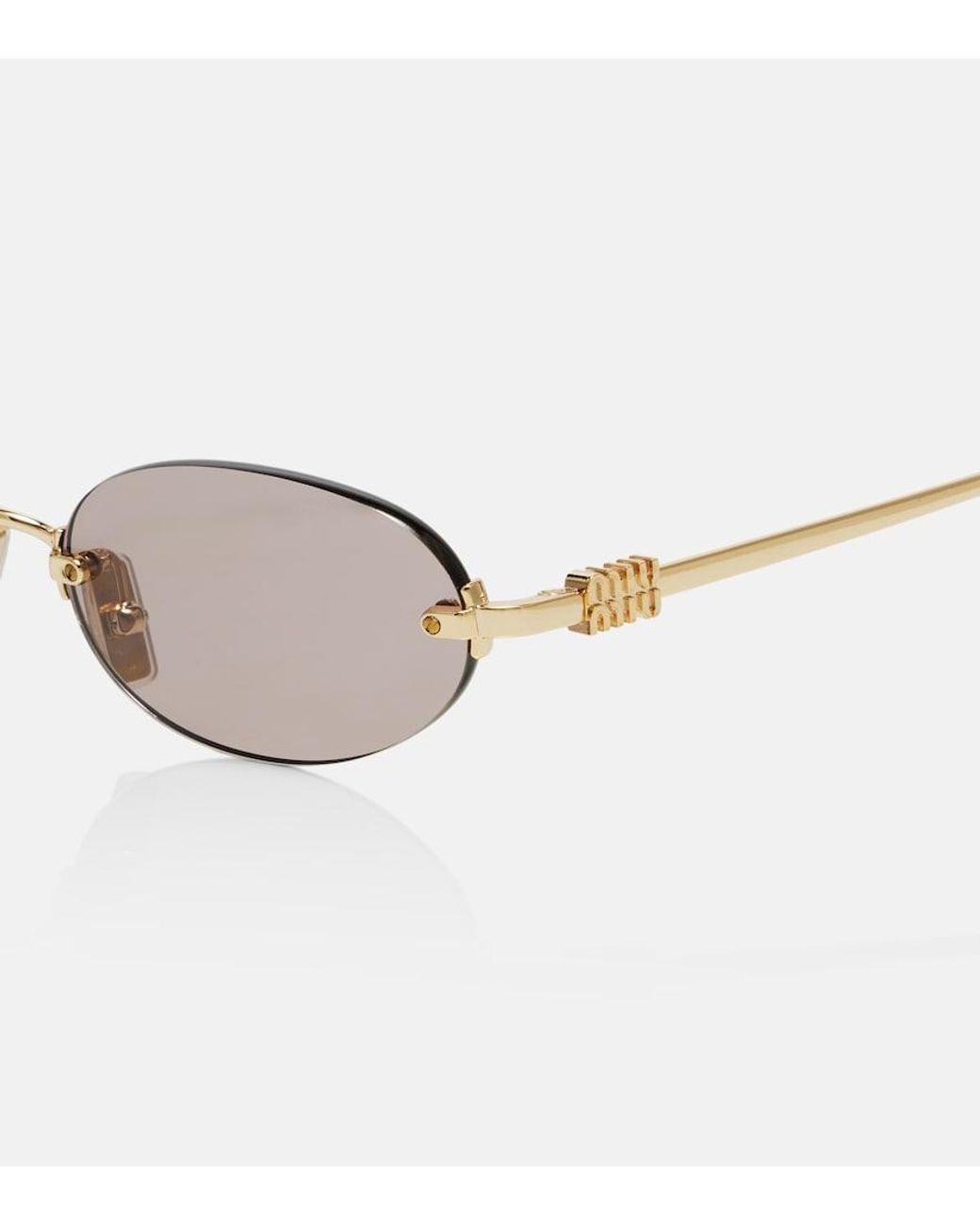 Miu Miu Multicolor Logo Oval Sunglasses