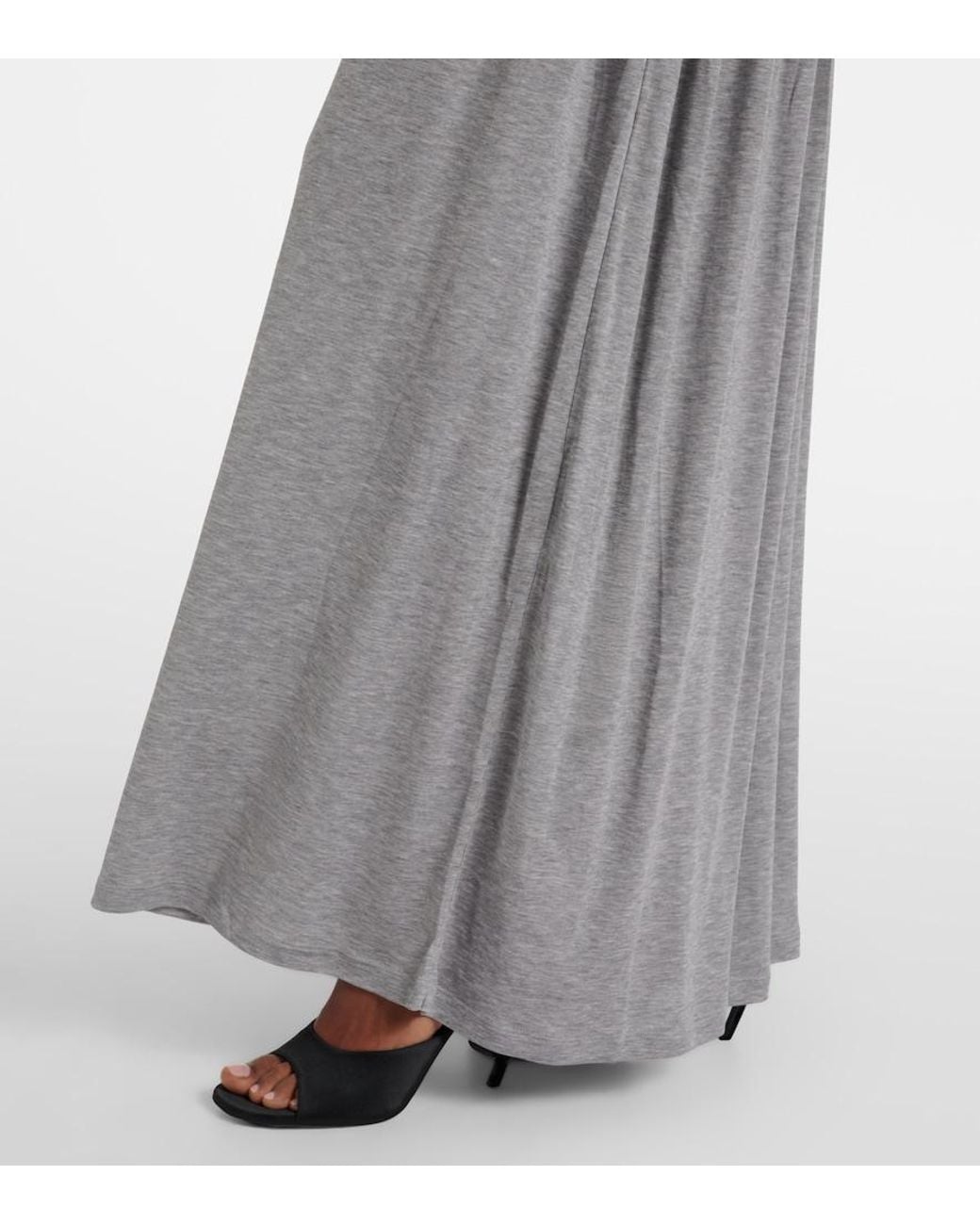 AYA MUSE Gray Viona Draped Maxi Skirt