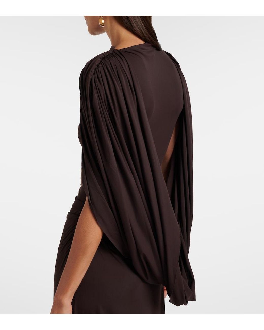 Rachel Gilbert Black Aether Draped Jersey Gown