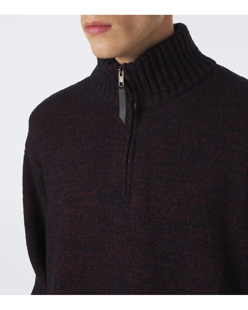 Maison Margiela Black Cotton And Wool-Blend Sweater for men