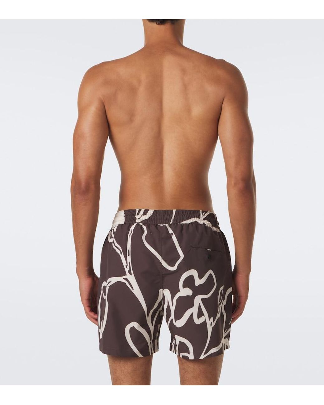 Frescobol Carioca Brown Rio Printed Swim Trunks for men
