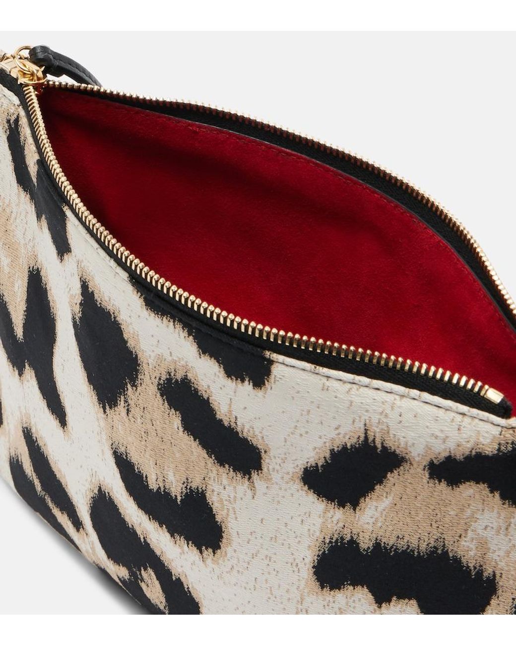 Givenchy Black Voyou Leopard-Print Canvas Pouch