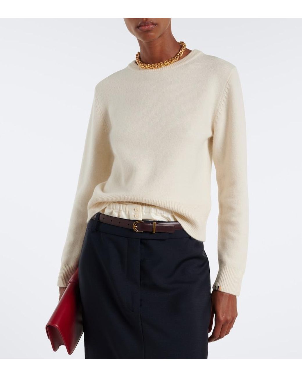 Extreme Cashmere White N°430 Jeanne Cashmere-Blend Sweater